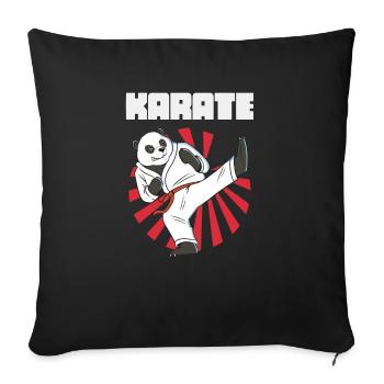 Karate Panda - Karate Japanische Sonne - Sofakissenbezug 45 x 45 cm - Schwarz - Vorne
