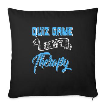 Retro Vintage Quiz Game Is My Therapy Awesome - Sofa pillowcase 17,3'' x 17,3'' (45 x 45 cm) - black - Front