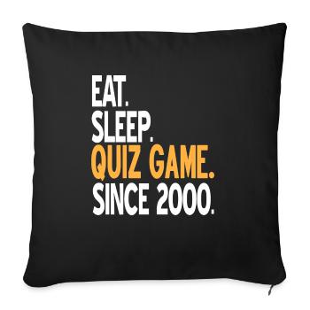 Manger. Dormir. JEU DE QUIZ. Depuis 2000 Awesome Retro - Housse de coussin décorative 45 x 45 cm - noir - Devant