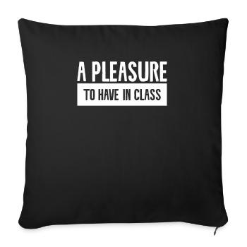 Un plaisir d’avoir en classe un professeur de retour à l’école - Housse de coussin décorative 45 x 45 cm - noir - Devant