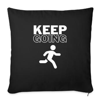 Keep Going - Sofa pillowcase 17,3'' x 17,3'' (45 x 45 cm) - black - Front