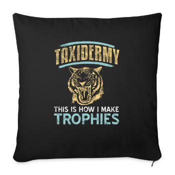 Taxidermie C’est comme ça que je fais des trophées vintage - Housse de coussin décorative 45 x 45 cm - noir - Devant