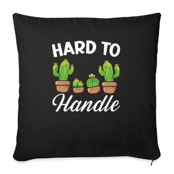 Difficile à manipuler Succulent Cactus Plant Gardener - Housse de coussin décorative 45 x 45 cm - noir - Devant