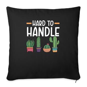 Difficile à manipuler Succulent Cactus Plant Gardener - Housse de coussin décorative 45 x 45 cm - noir - Devant
