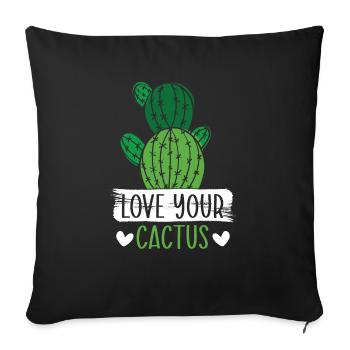 Aimez votre cactus Plante succulente Lady Gardener - Housse de coussin décorative 45 x 45 cm - noir - Devant