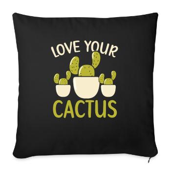 Aimez votre cactus Plante succulente Lady Gardener - Housse de coussin décorative 45 x 45 cm - noir - Devant