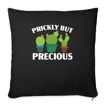 Plante succulente épineuse mais précieuse amoureuse des cactus - Housse de coussin décorative 45 x 45 cm - noir - Devant