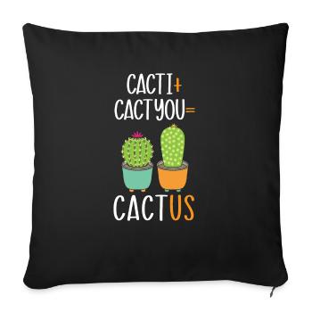Cactus Cactus Cactus Plante Succulente Dame Jardinier - Housse de coussin décorative 45 x 45 cm - noir - Devant