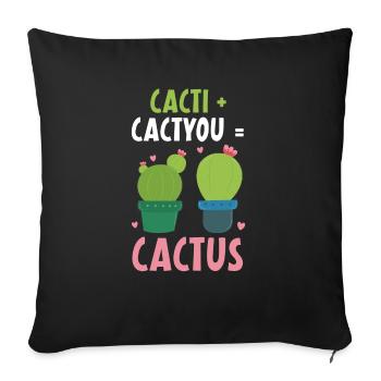 Cactus Cactus Cactus Plante Succulente Dame Jardinier - Housse de coussin décorative 45 x 45 cm - noir - Devant