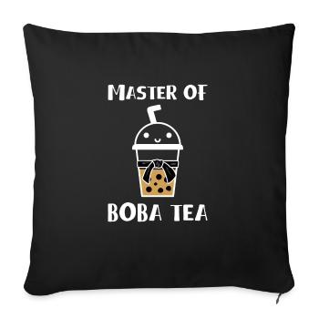 Master Of Boba Tea Shirt Geschenk - Sofakissenbezug 45 x 45 cm - Schwarz - Vorne