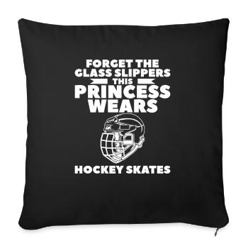 Oubliez les pantoufles de verre que cette princesse porte au jarret - Housse de coussin décorative 45 x 45 cm - noir - Devant
