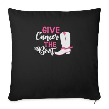 Donnez au cancer le laissez-passer de course - Housse de coussin décorative 45 x 45 cm - noir - Devant