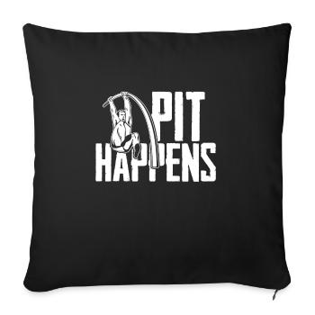 Pit Happens Fun Pole Vault - Sofa pillowcase 17,3'' x 17,3'' (45 x 45 cm) - black - Front