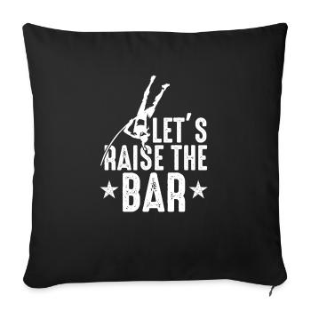 Let's lift the pole pole vault - Sofa pillowcase 17,3'' x 17,3'' (45 x 45 cm) - black - Front