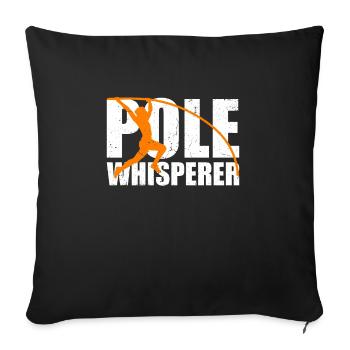 Pole Whisperer Funny Pole Vault - Sofa pillowcase 17,3'' x 17,3'' (45 x 45 cm) - black - Front