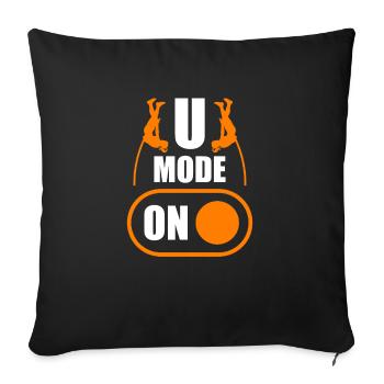 U Mode On Funny Pole Vault - Sofa pillowcase 17,3'' x 17,3'' (45 x 45 cm) - black - Front