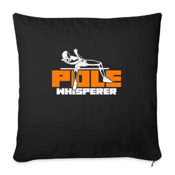 Pole Whisperer Funny Pole Vault - Sofa pillowcase 17,3'' x 17,3'' (45 x 45 cm) - black - Front