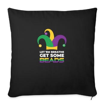 Laissez-les obtenir des perles Mardi Gra - Housse de coussin décorative 45 x 45 cm - noir - Devant