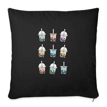 Boba Tea Bubble Tea Shirt Geschenk - Sofakissenbezug 45 x 45 cm - Schwarz - Vorne