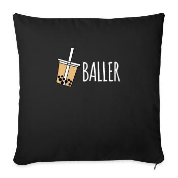 Boba Baller Shirt Gift Bubble Tea - Sofa pillowcase 17,3'' x 17,3'' (45 x 45 cm) - black - Front
