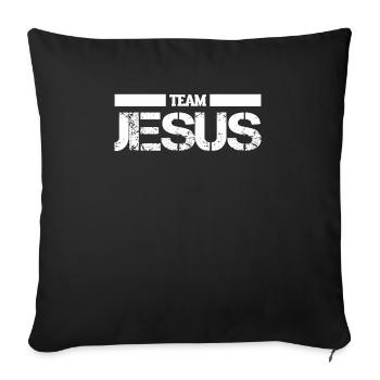 Team Jesus Christian Jesus - Sofa pillowcase 17,3'' x 17,3'' (45 x 45 cm) - black - Front