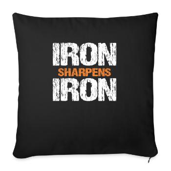 Iron Sharpens Iron Christian Workout Iron - Sofa pillowcase 17,3'' x 17,3'' (45 x 45 cm) - black - Front