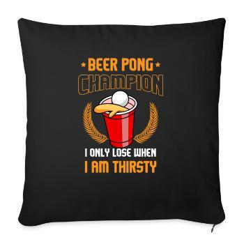 Drinking Game Alcohol Beer Student Party Beer pong - Sofa pillowcase 17,3'' x 17,3'' (45 x 45 cm) - black - Front