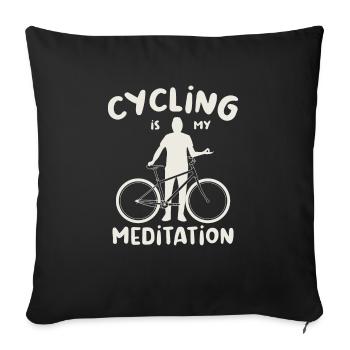 Cyclists Cyclists Sports Leisure Bicycle - Sofa pillowcase 17,3'' x 17,3'' (45 x 45 cm) - black - Front
