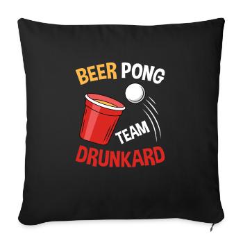 Drinking Game Alcohol Beer Student Party Beer pong - Sofa pillowcase 17,3'' x 17,3'' (45 x 45 cm) - black - Front
