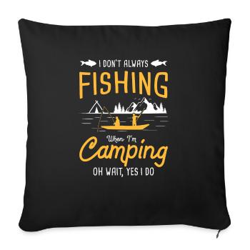 Pêche Sportive Pêche Poisson Hameçons Pêche - Housse de coussin décorative 45 x 45 cm - noir - Devant