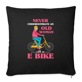Electric Bike Battery Battery Bicycle E-Bike - Sofa pillowcase 17,3'' x 17,3'' (45 x 45 cm) - black - Front