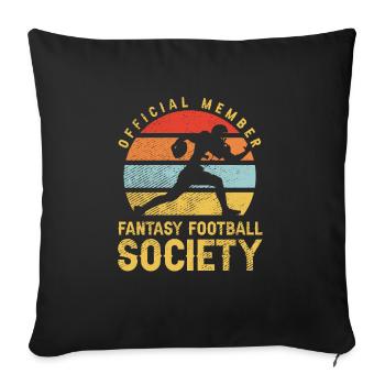 Membre officiel de Fantasy Football Vintage - Housse de coussin décorative 45 x 45 cm - noir - Devant
