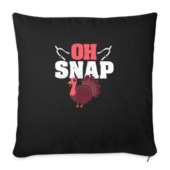 Wishbone Funny Thanksgiving Dinner Turkey Grateful - Sofa pillowcase 17,3'' x 17,3'' (45 x 45 cm) - black - Front