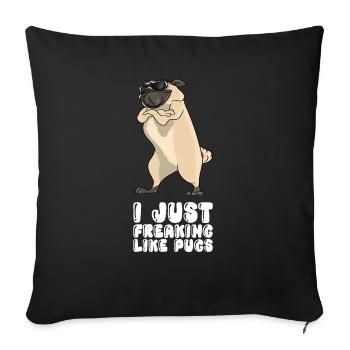 Je flippe comme des carlins - Housse de coussin décorative 45 x 45 cm - noir - Devant