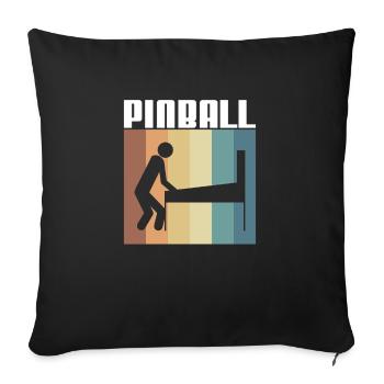 Pinball Vintage Retro Shirt Pinball Machine - Sofa pillowcase 17,3'' x 17,3'' (45 x 45 cm) - black - Front