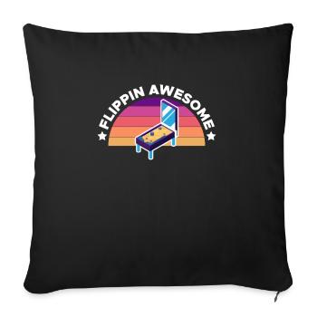 Flippin Awesome Pinball Pinball Automatic Pinball Shirt - Sofa pillowcase 17,3'' x 17,3'' (45 x 45 cm) - black - Front