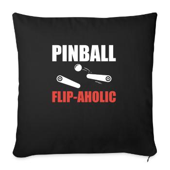 Flipper Flip-Aholic Shirt Cadeau Flipper Machine - Housse de coussin décorative 45 x 45 cm - noir - Devant