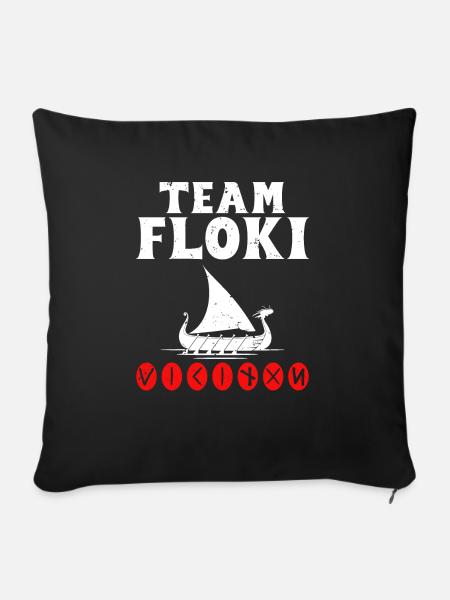 Team Floki der Schiffsbauer - Sofakissenbezug 45 x 45 cm - Schwarz