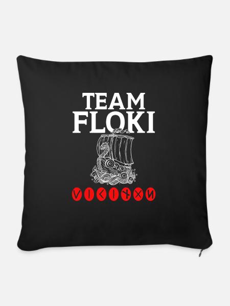 Team Floki der Schiffsbauer - Sofakissenbezug 45 x 45 cm - Schwarz