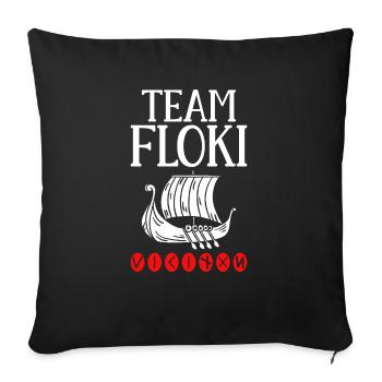 Team Floki of shipbuilders - Sofa pillowcase 17,3'' x 17,3'' (45 x 45 cm) - black - Front