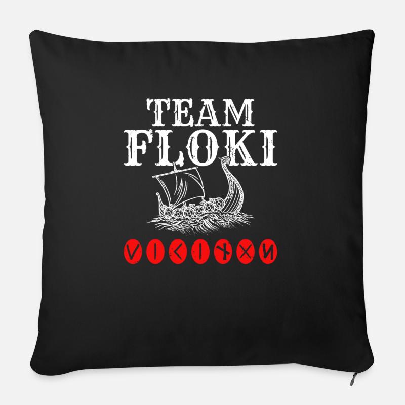 L’équipe Floki des constructeurs navals - Housse de coussin décorative 45 x 45 cm - noir