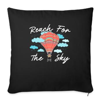 Atteindre la montgolfière Sky Balloonist - Housse de coussin décorative 45 x 45 cm - noir - Devant