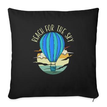 Atteindre la montgolfière Sky Balloonist - Housse de coussin décorative 45 x 45 cm - noir - Devant