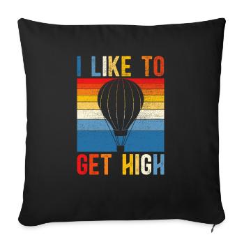 J’aime obtenir un montgolfière à air chaud - Housse de coussin décorative 45 x 45 cm - noir - Devant