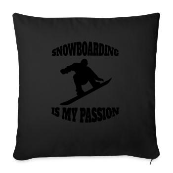 Snowboard Saying Winter Sports Snowboarders - Sofa pillowcase 17,3'' x 17,3'' (45 x 45 cm) - black - Front