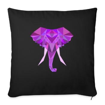Polygone Poly Bas Éléphant - Housse de coussin décorative 45 x 45 cm - noir - Devant