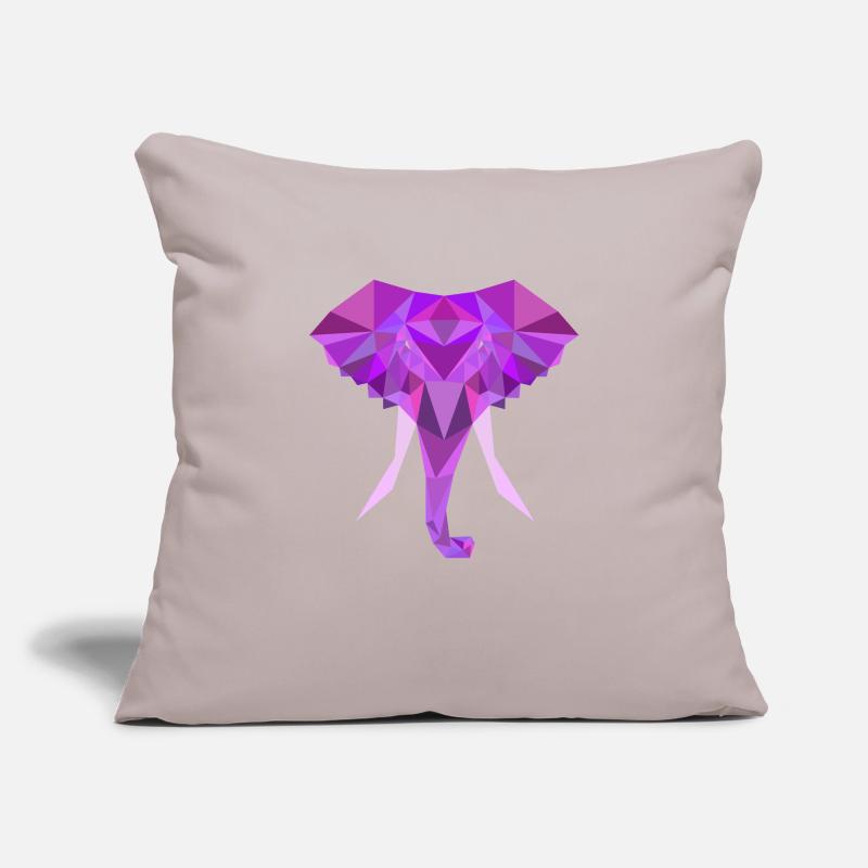 Polygone Poly Bas Éléphant Housse de coussin décorative 45 x 45 cm