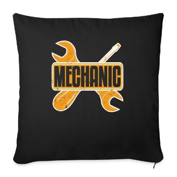 Car Mechanic Wrench And Screwdriver - Sofa pillowcase 17,3'' x 17,3'' (45 x 45 cm) - black - Front