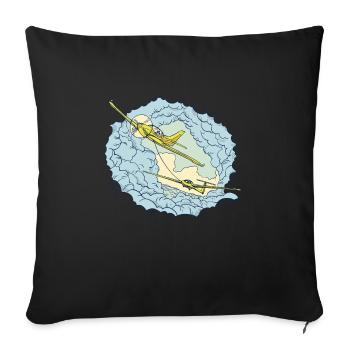 Airplane airplane pilots motive hobby pilots - Sofa pillowcase 17,3'' x 17,3'' (45 x 45 cm) - black - Front