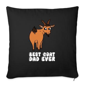 Best goat father ever - Sofa pillowcase 17,3'' x 17,3'' (45 x 45 cm) - black - Front